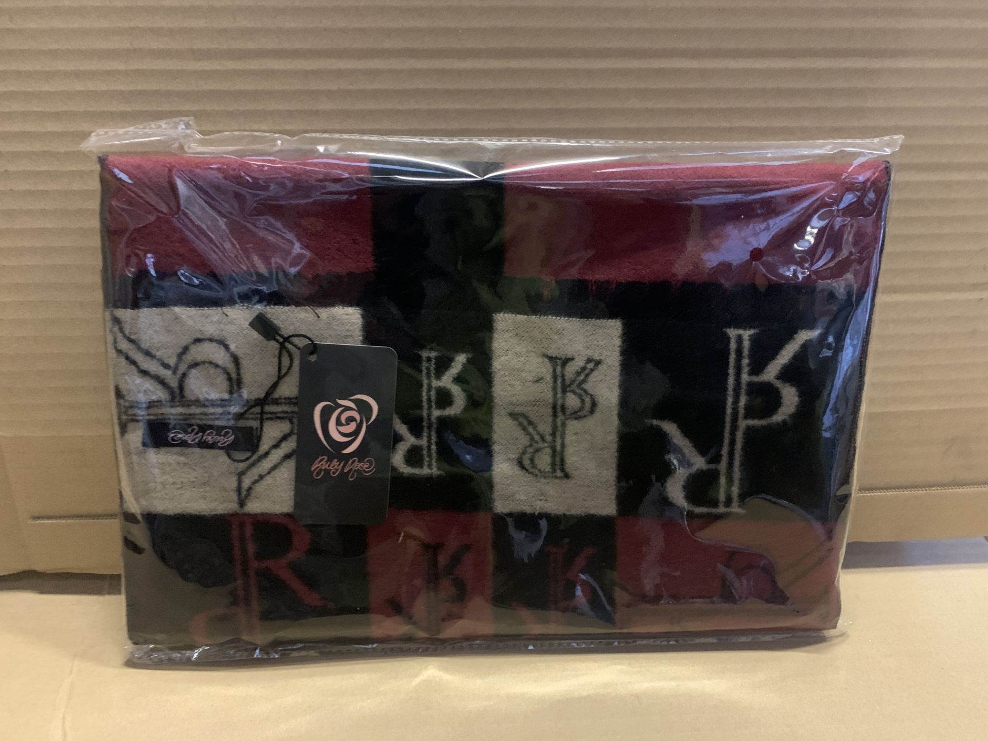 12 X BRAND NEW RUBY ROSE LOGO PATTERNED BRUSHED SILK WINTER SCARVES RRP £55 EACH S1RA
