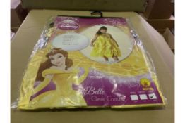 14 X BRAND NEW DISNEY PRINCESS BELLE CLASSIC COSTUMES IN VARIOUS SIZES RANGING FROM 3-8 YEARS R16 (