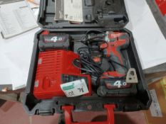 MIKWAUKEE M18 CBLPD-402C 18V 4.0AH LI-ION REDLITHIUM BRUSHLESS CORDLESS COMBI DRILL WITH BATTERY