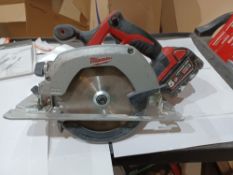 MILWAUKEE HD18CS-0 165MM 18V LI-ION REDLITHIUM CORDLESS CIRCULAR SAW - BARE WITH BATTERY UNCHECKED/