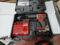 MILWAUKEE M18 BPDN-402C 18V 4.0AH LI-ION REDLITHIUM CORDLESS COMBI DRILL WITH BATTERY CHARGER AND