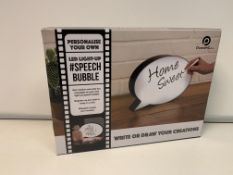 12 X BRAND NEW PERSONALISE YOUR OWN LED LIGHT UP SPEECH BUBBLES R9