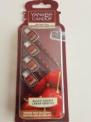 48 X NEW PACKS OF 4 YANKEE CANDLE BLACK CHERRY VENT STICKS. (ROW18)