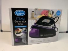 NEW BOXED QUEST STEAM GENERATOR IRON. 2400W. CERAMIC SOLEPLATE. VARIABLE TEMPERATURE & STEAM.