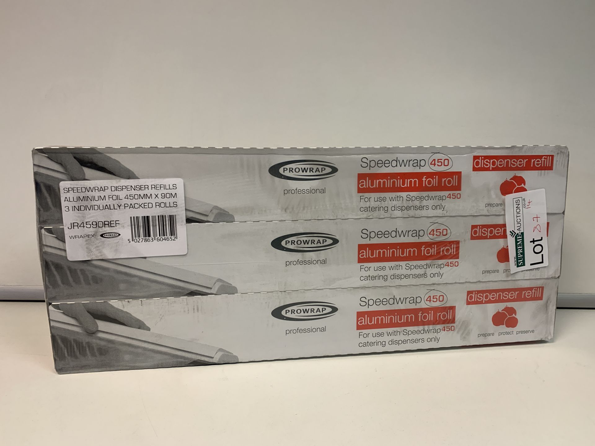 5 X BRAND NEW PACKS OF 3 SPEEDWRAP ALUMINIUM FOIL REFILLS 450 X 90M RRP £48 PER PACK INSL