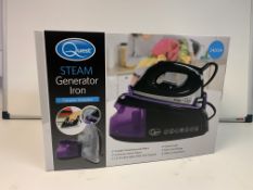 NEW BOXED QUEST STEAM GENERATOR IRON. 2400W. CERAMIC SOLEPLATE. VARIABLE TEMPERATURE & STEAM.