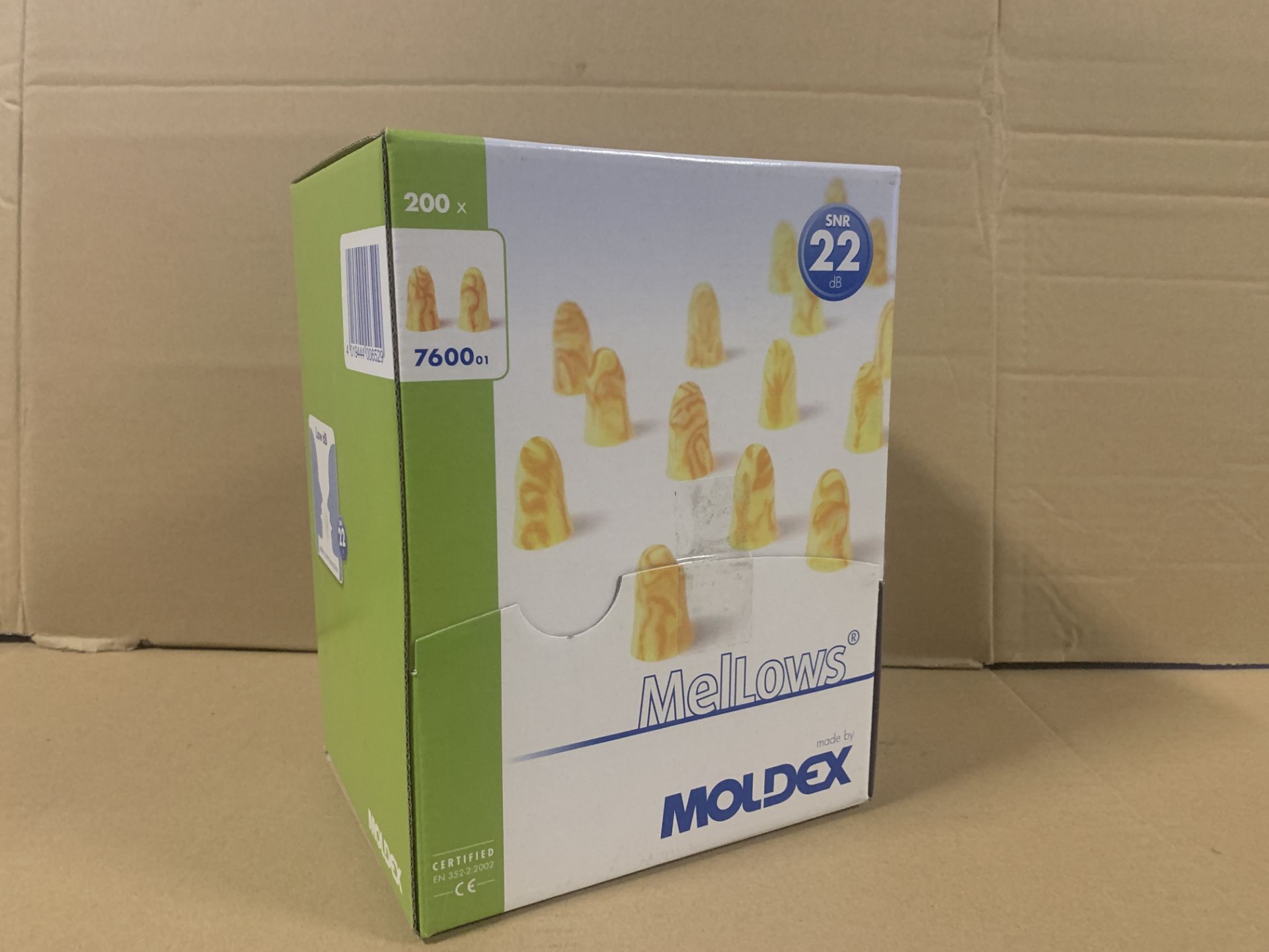 7 X BRAND NEW PACKS OF 200 MOLDEX MELLOWS DISPOSABLE EARPLUGS S1-15