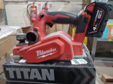 MILWAUKEE M18 BP-0 18V LI-ION CORDLESS PLANER - BARE WITH BATTERY UNCHECKED/UNTESTED - BW