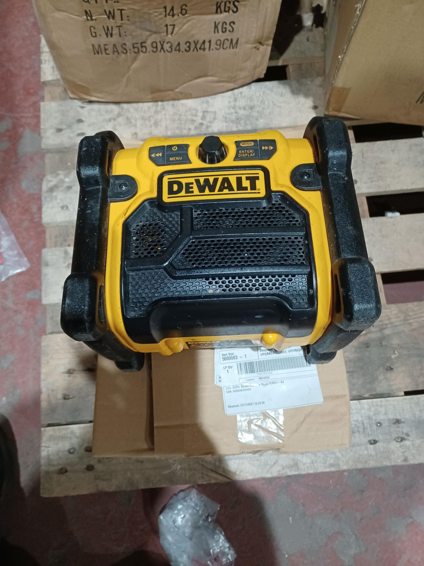 DEWALT DCR021 10.8/14.4/18V LI-ION XR DAB+ / FM SITE RADIO - BARE UNCHECKED/UNTESTED - BE