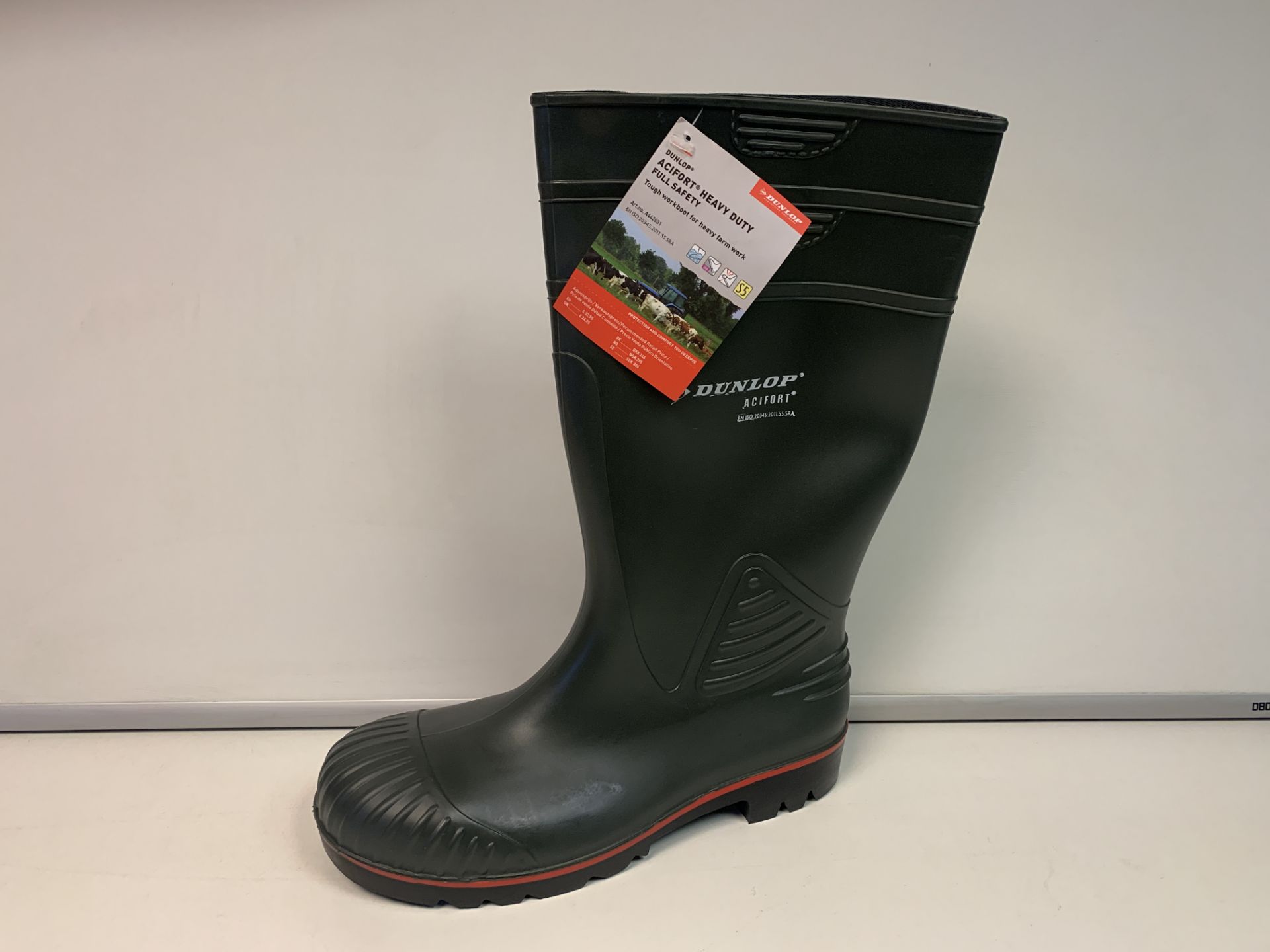 7 X BRAND NEW DUNLOP ACIFORT SAFETY WELLINGTON BOOTS SIZE 9 RRP £32 EACH INSL