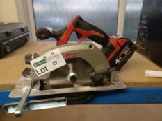 MILWAUKEE HD18CS-0 165MM 18V LI-ION REDLITHIUM CORDLESS CIRCULAR SAW WITH BATTERY - BARE UNCHECKED/