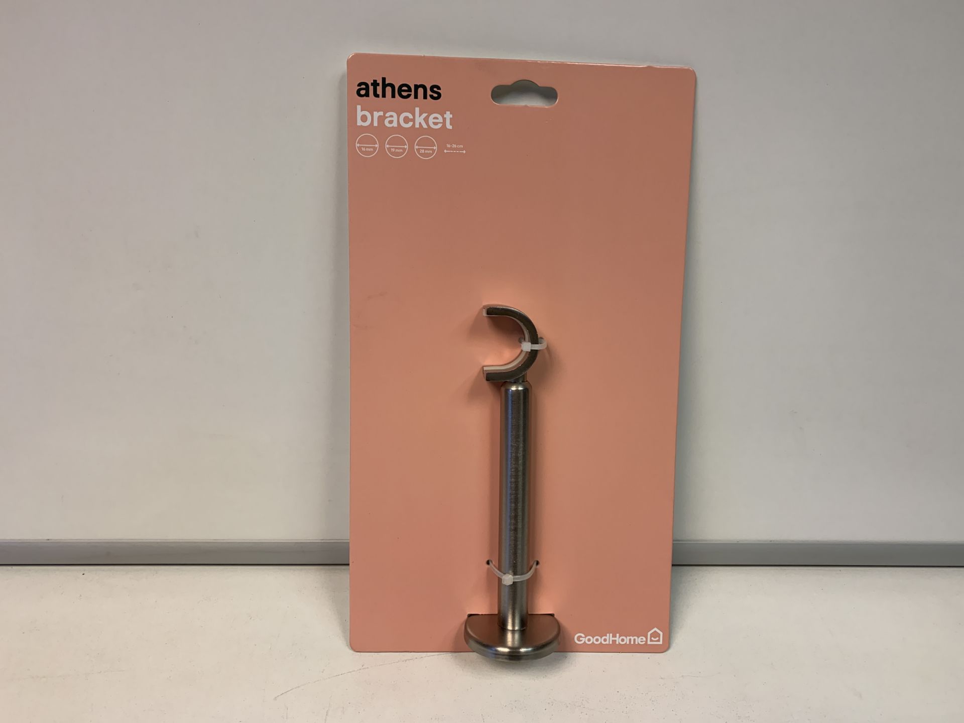 140 X NEW PACKAGED ATHENS BRUSHED NICKEL EXTENDABLE BRACKET FOR CURTAIN POLES (ROW6). RRP £12 EACH
