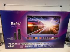 NEW BOXED BAIRD 32 INCH SMART TV WITH FULL HD, HDR LED TV.