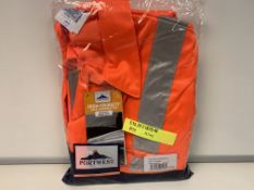 7 X BRAND NEW PORTWEST HIGH VIS RAIL TRACK P/C BOILERSUIT SIZE MEDIUM R9