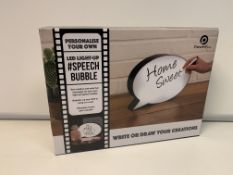 12 X BRAND NEW PERSONALISE YOUR OWN LED LIGHT UP SPEECH BUBBLES R9