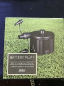 5 X NEW BOXED TESCO BATTERY PUMPS. IDEAL FOR CAMPING, TRIPS AND FESTIVALS. 3 DIFFERENT ADAPTORS TO