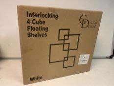 4 X NEW BOXED SETS OF GATTON DESIGN INTERLOCKING 4 CUBE FLOATING SHELVES IN WHITE. RRP £45 EACH