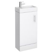 MFTFT0068 400 BASIN UNIT FLOOR 1 DOOR WHT GL