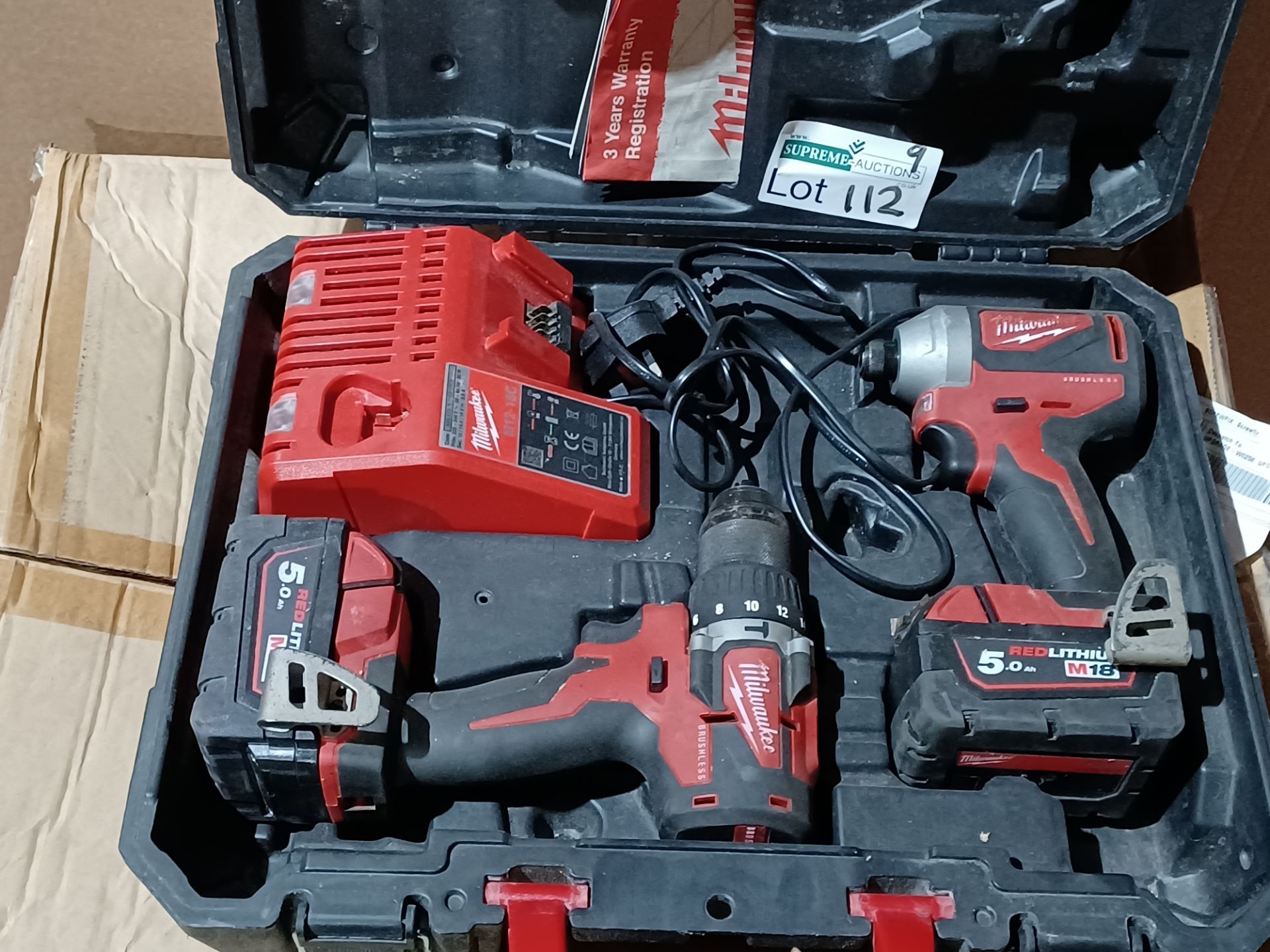 MILWAUKEE M18 CBLPP2A-502C 18V 5.0AH LI-ION REDLITHIUM BRUSHLESS CORDLESS COMBI DRILL & IMPACT