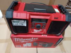 MILWAUKEE M18 JSRDAB+-0 230V OR 18V DAB+ / FM SITE RADIO (857FJ), INCLUDES PLUG, BOXED, UNCHECKED,