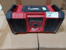 MILWAUKEE M18 JSRDAB+-0 230V OR 18V DAB+ / FM SITE RADIO (857FJ), INCLUDES PLUG, BOXED, UNCHECKED.