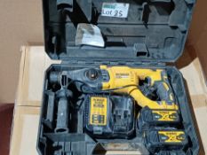 DEWALT DCH033 3KG 18V 4.0AH LI-ION XR BRUSHLESS CORDLESS SDS PLUS DRILL (675FJ) COMES COMPLETE