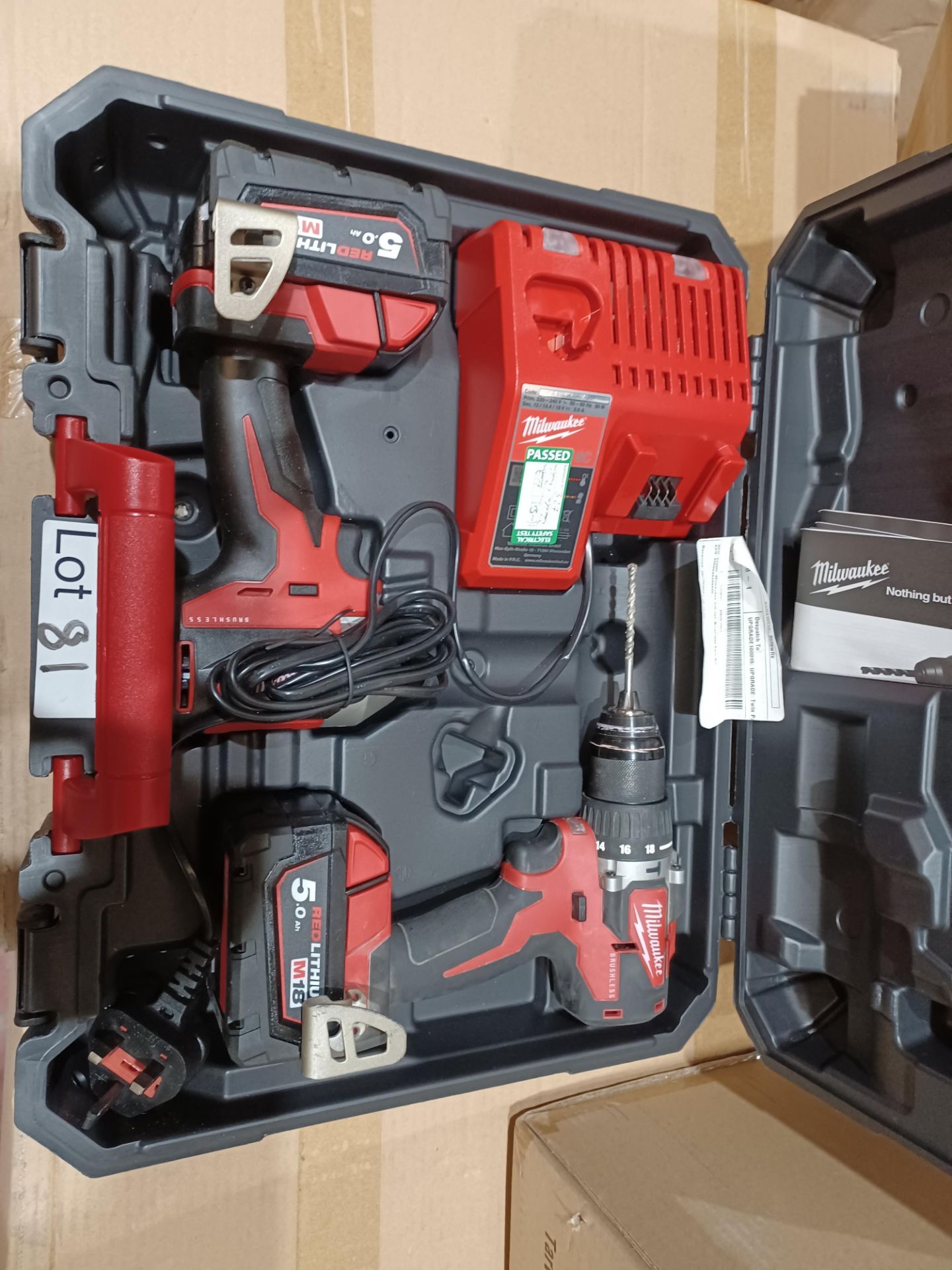 MILWAUKEE M18 CBLPP2A-502C 18V 5.0AH LI-ION REDLITHIUM BRUSHLESS CORDLESS COMBI DRILL & IMPACT