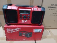 MILWAUKEE M18 JSRDAB+-0 230V OR 18V DAB+ / FM SITE RADIO (857FJ) INCLUDES PLUG,BOXED, UNCHECKED.