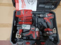 MILWAUKEE M18 CBLPP2A-402C 18V 4.0AH LI-ION REDLITHIUM BRUSHLESS CORDLESS COMBI DRILL & IMPACT