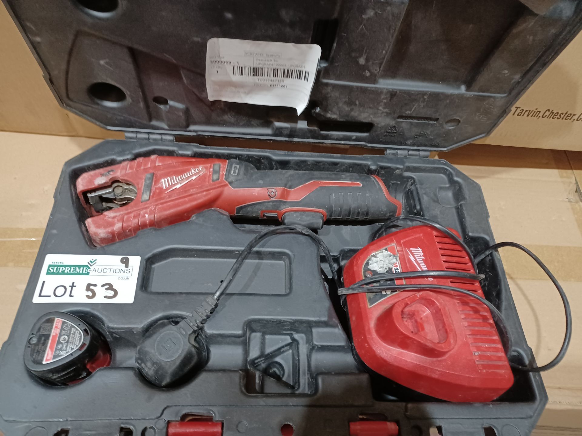 MILWAUKEE C12PC-201C 12V 2.0AH LI-ION REDLITHIUM CORDLESS PIPE CUTTER (889GT), INCLUDES 1 BATTERY,