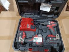 MILWAUKEE M18 CBLPP2A-502C 18V 5.0AH LI-ION REDLITHIUM BRUSHLESS CORDLESS COMBI DRILL & IMPACT