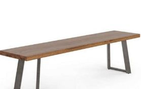 4 X New Boxed - Cantilever Rustic Solid Oak Bench. 180cm Long. RRP £330 EACH, TOTAL LOT RRP £1,
