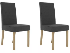 NEW BOXED Set of Four Melodie Grey Linen Fabric Dining Chairs. RRP £299.95 per pair, total lot
