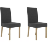 NEW BOXED Set of Four Melodie Grey Linen Fabric Dining Chairs. RRP £299.95 per pair, total lot