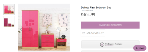 3 X NEW BOXED 3 Piece Dakota Pink Bedroom Set. RRP £404.99 EACH. Made From MDF High Class