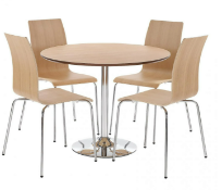 NEW BOXED Set Of Four Soho Oak Veneer Dining Chairs. RRP £120 each, total lot RRP £480. The