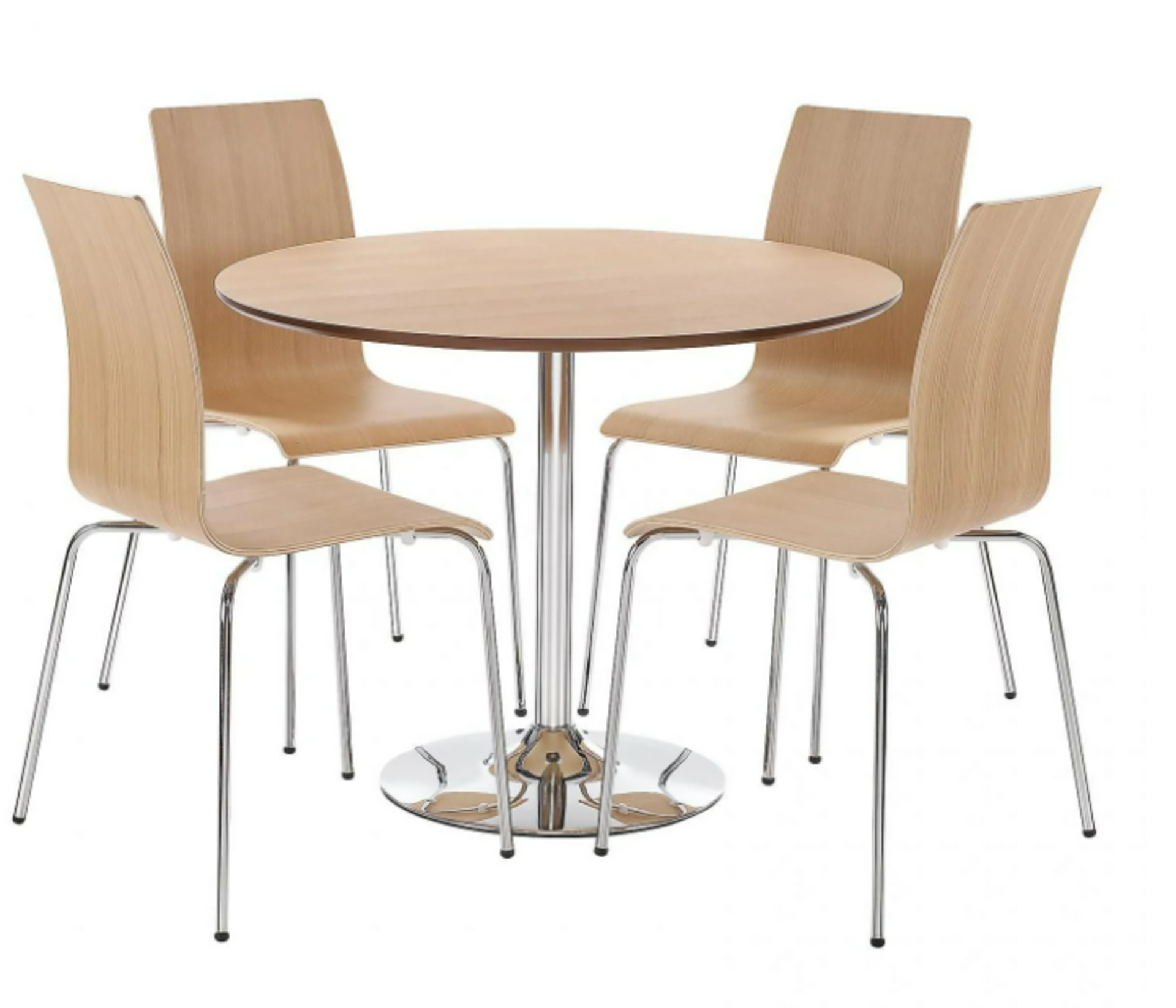NEW BOXED Set Of Four Soho Oak Veneer Dining Chairs. RRP £120 each, total lot RRP £480. The