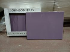 PALLET TO CONTAIN - NEW PACKAGED 23.76m2 OF JOHNSON TILES PURPLE STRIPE GLOSS WALL AND FLOOR