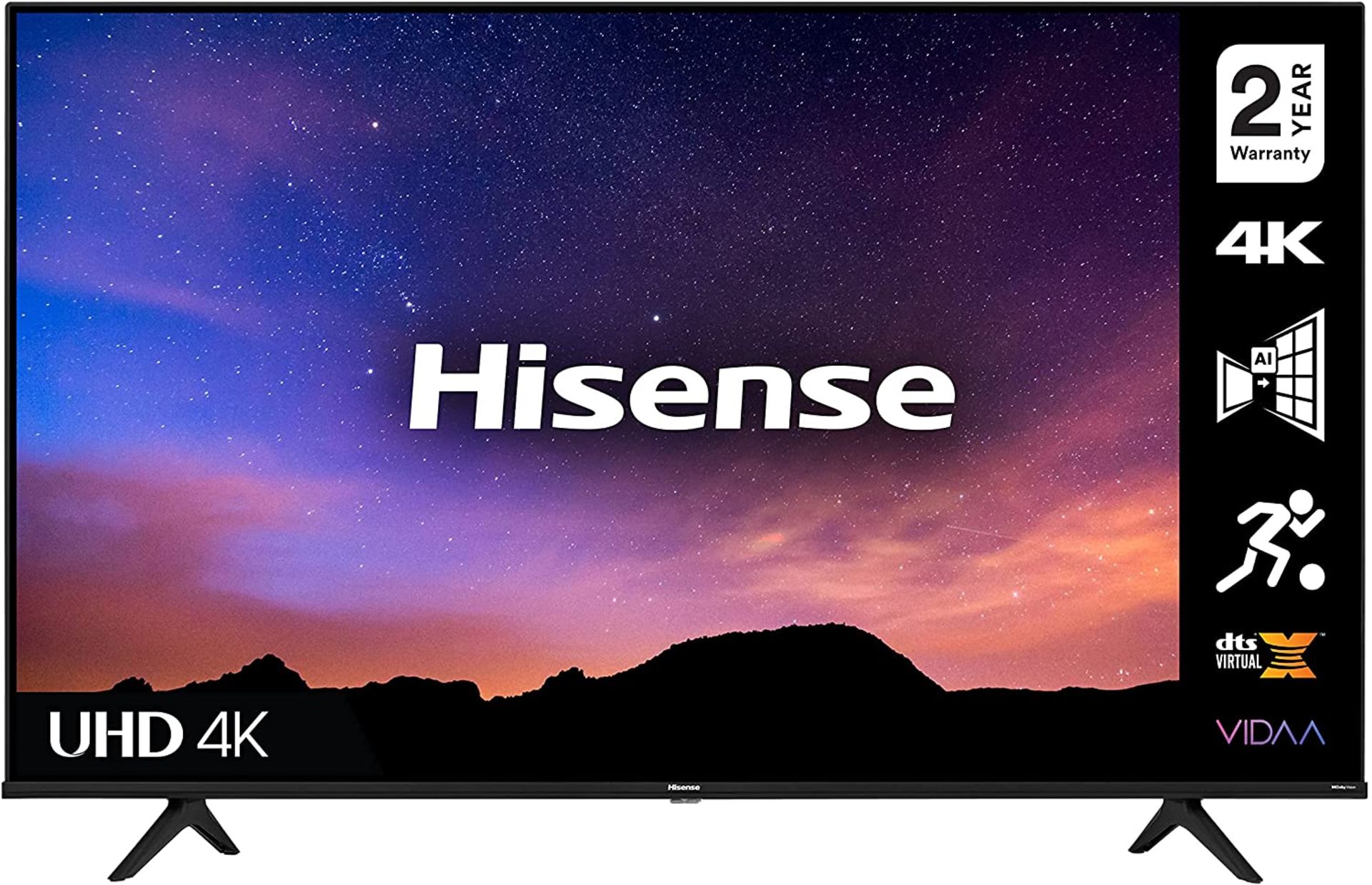 HISENSE (43 Inch) 4K UHD Smart TV, with Dolby Vision HDR, DTS Virtual X, Youtube, Netflix,