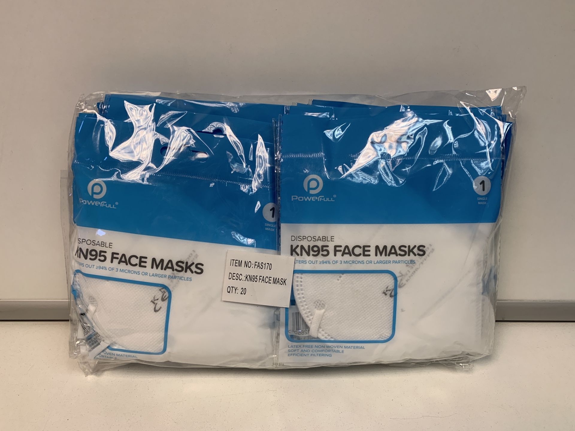 200 x NEW PACKAGED KN95 FACE MASKS (ROW13)