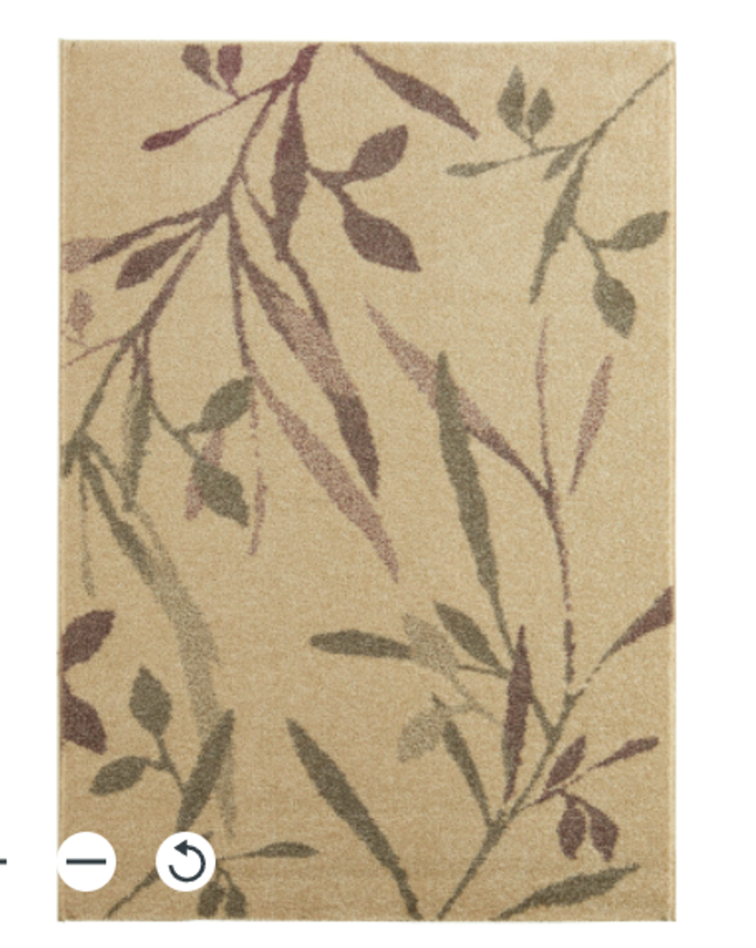 NEW PACKAGED COLOURS ALIYAH TRAILING LEAF RUG BEIGE/PURPLE 160X230CM - T/R - Image 2 of 2
