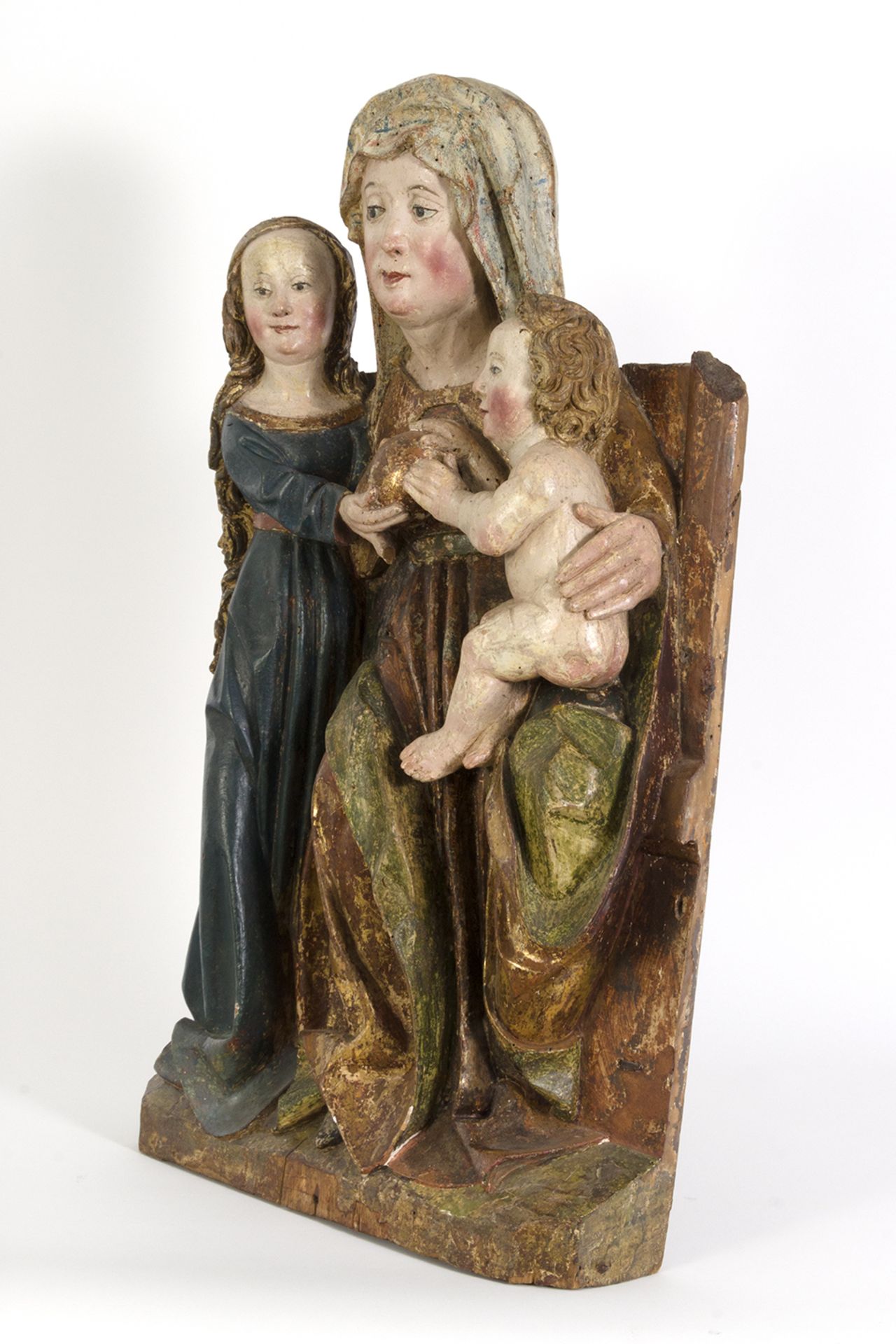 Escuela del Sur de Alemania del siglo XV. Santa Ana, la Virgen y el Niño. - Bild 4 aus 6