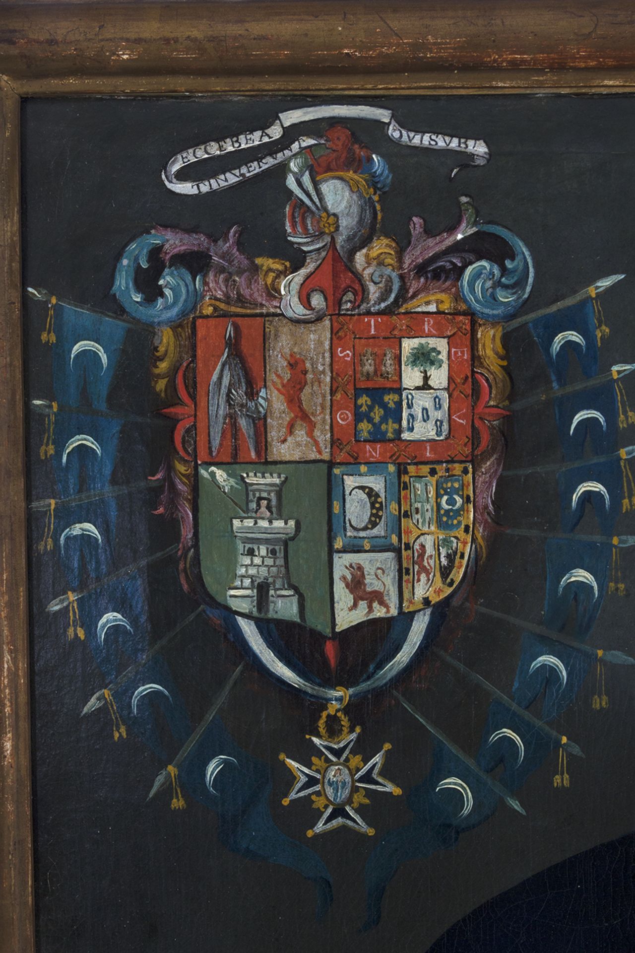 Escuela andaluza del siglo XVIII. Retrato de Francisco Treviño Calderón de la Barca con la cruz de C - Image 4 of 6