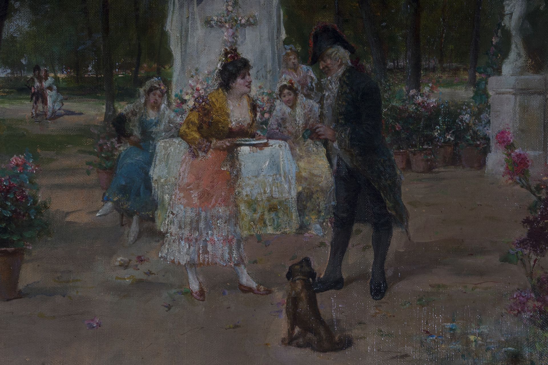 Ramón Muñoz Rubio (Jaén, 1867-Madrid, 1910) Parque con figuras. - Image 2 of 6