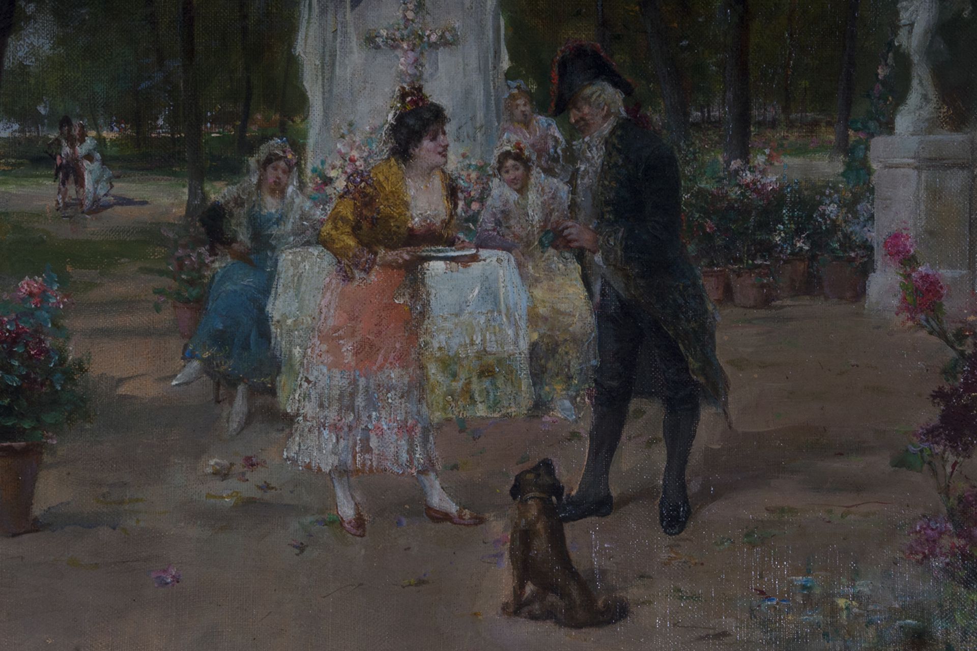 Ramón Muñoz Rubio (Jaén, 1867-Madrid, 1910) Parque con figuras. - Bild 2 aus 6