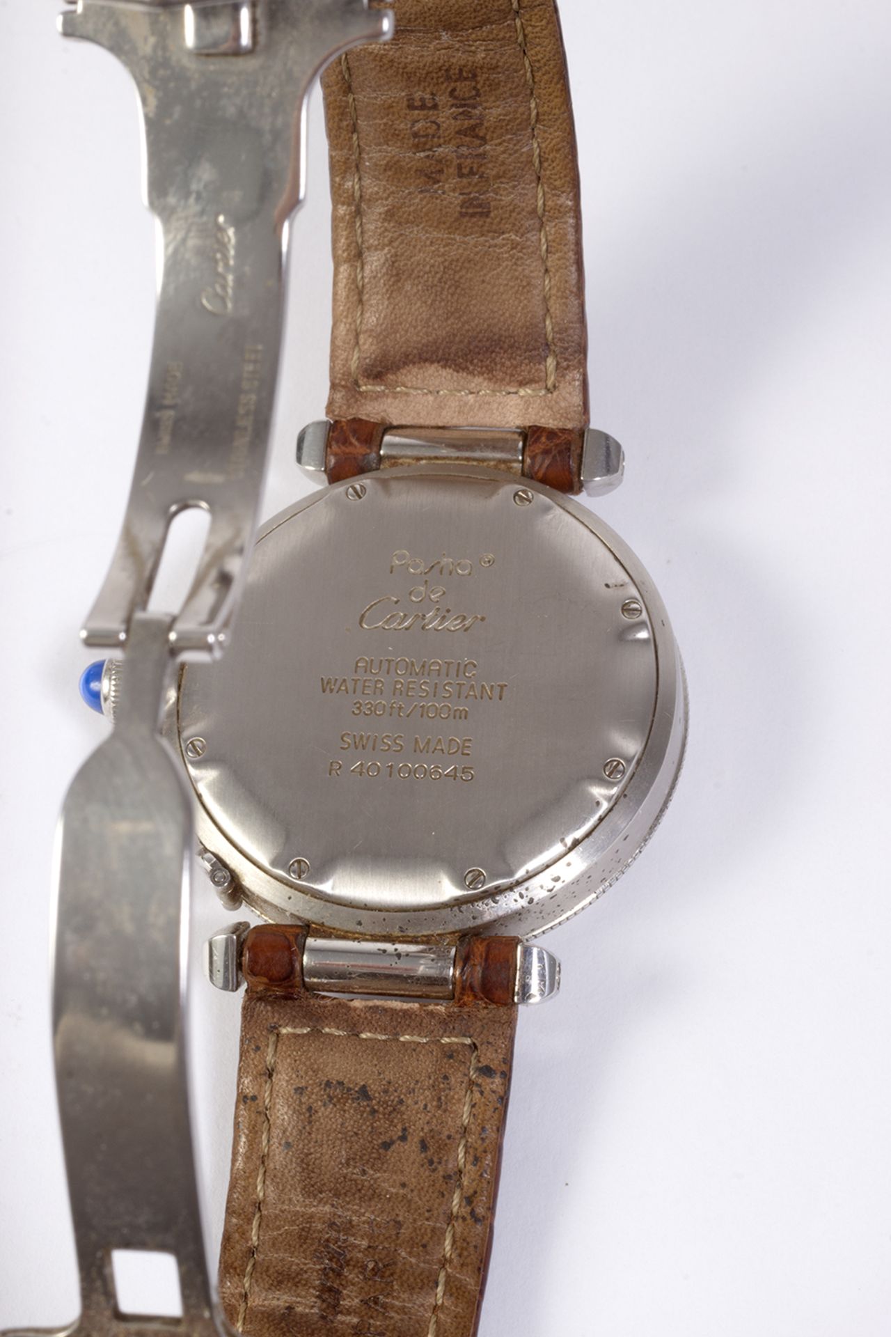 Reloj de pulsera Cartier en acero y correa de piel. - Image 5 of 6