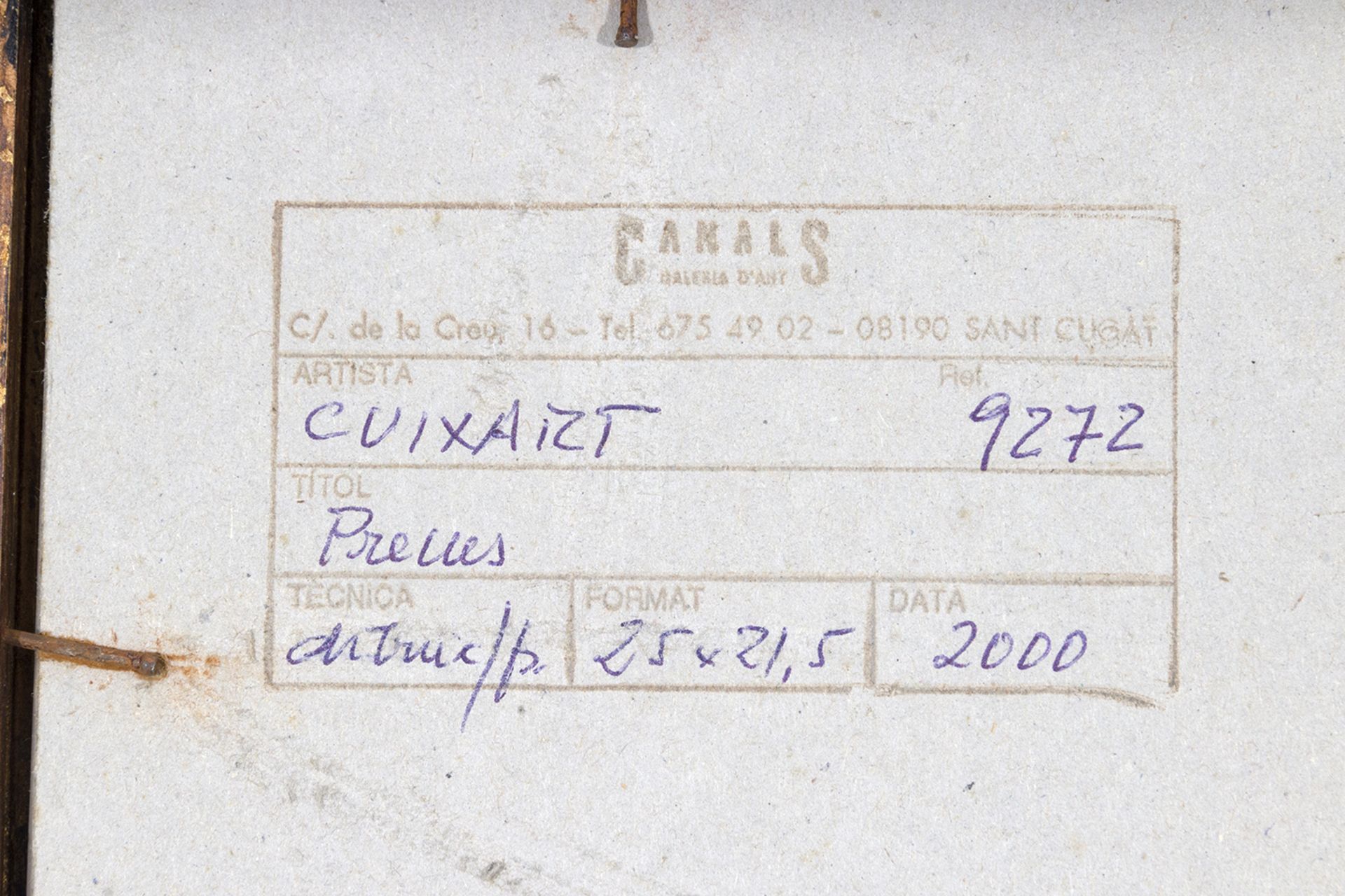 Modest Cuixart (Barcelona, 1925-Palamós, 2007) Precus. - Bild 6 aus 6