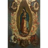 Escuela colonial, México, siglo XVIII. Virgen de Guadalupe.