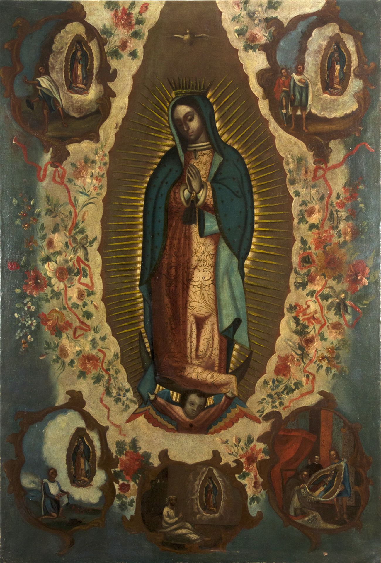 Escuela colonial, México, siglo XVIII. Virgen de Guadalupe.