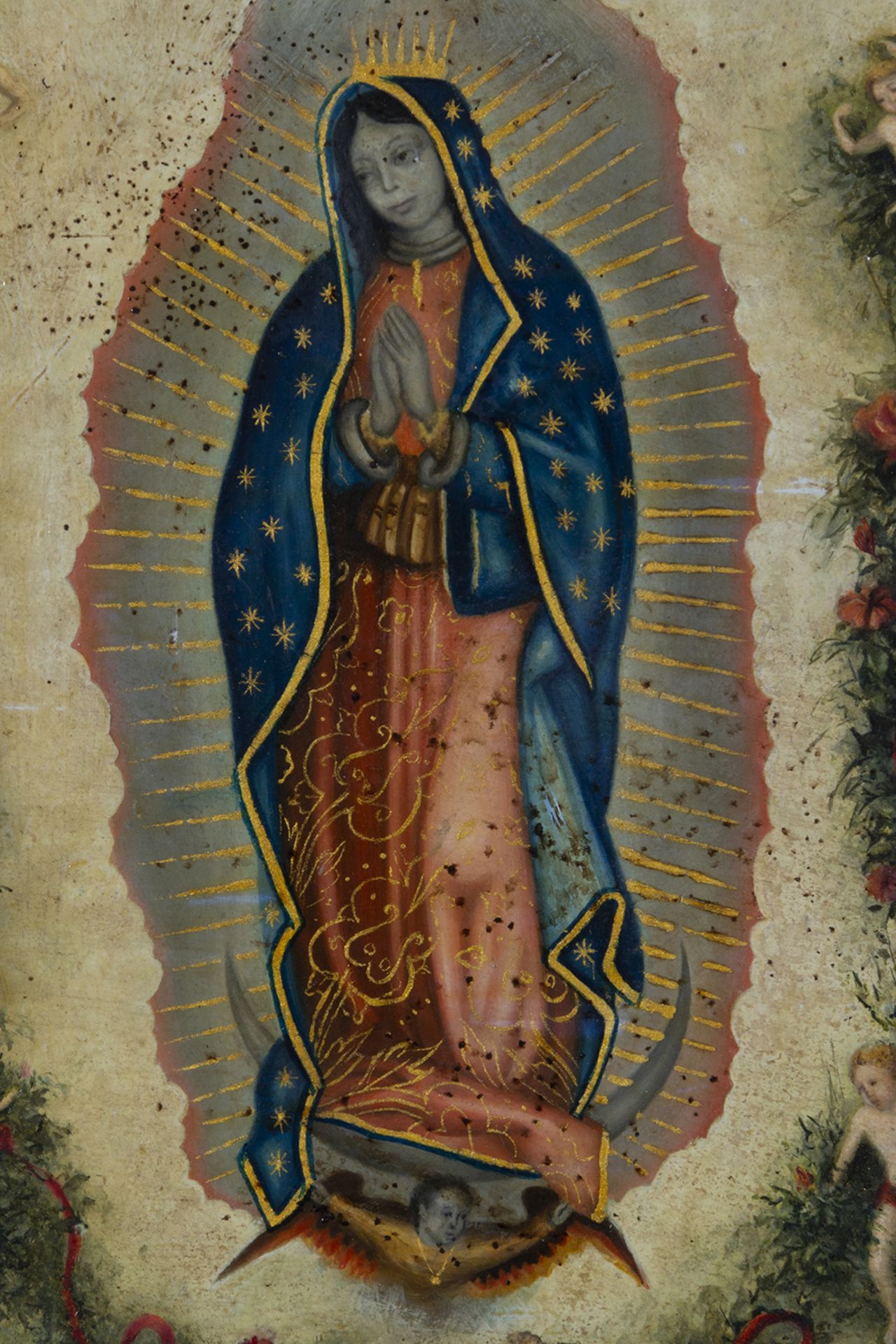 Escuela colonial, México, siglo XIX. Virgen de Guadalupe. - Bild 2 aus 6